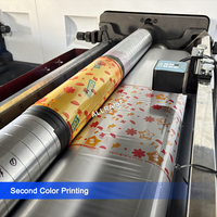 Machine d'impression flexographique horizontale 5 couleurs pour films plastiques non tissés et étiquettes papier, machine d'impression flexo en ligne 1000