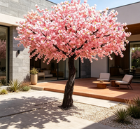 Pohon Bunga Sakura Buatan Paling Populer untuk Dekorasi Salon Kecantikan, Pohon Bunga Pink Modern, Tanaman Sutra Buatan