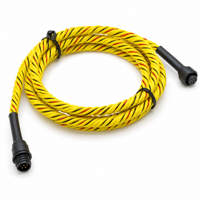 Câble de détection de fuite à 4 broches, torsadé en spirale, en PEHD, anti-EMI, faible fausse alarme, réutilisable, pour détection de fuite d'eau
