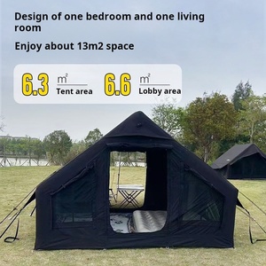 Tente de camping gonflable quatre saisons avec design ventilé, protection contre les orages, imperméabilisation 3000 mm, tente pneumatique avec auvent - Product Image 2