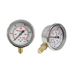 उच्च दबाव हाइड्रोलिक टेस्ट गेज 0-200 बार, 63 मिमी सेमी-स्टील, विभाजित रेडियल माउंट, बस्प थ्रेड, अंतरिक्ष बचत डिजाइन - Product Image 2