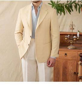 Giacca estiva retrò piccolo abito sottile Versatile Casual pendolarismo lino misto traspirante <span class=keywords><strong>3XL</strong></span> completo <span class=keywords><strong>uomo</strong></span> - Product Image 4