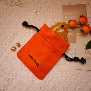 Wholesale Custom Logo Printed <b>Mini</b> Cotton Twill Ring Earring Storage <b>Bag</b> Recycled Drawstring Cotton Necklace Jewelry Pouch - Product Image 6