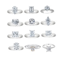 Bague solitaire en diamant de laboratoire VVS couleur D, or massif 10K 14K 18K, 0,5CT 1CT 2CT 3CT, bague de fiançailles et de mariage pour femme