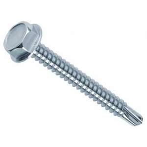 Tornillos de cabeza hueca autoperforantes con arandela falsa 6.3X80 Zinc plateado y acabado de óxido negro Roscas M3.5 y M6 - Product Image 1