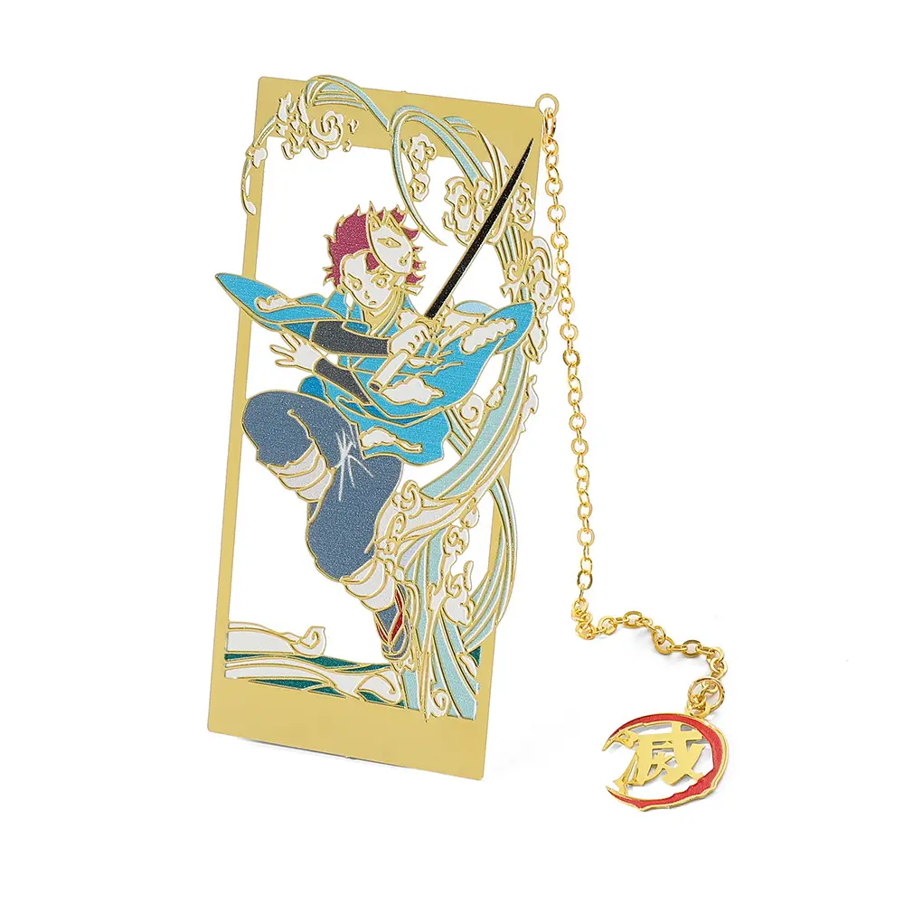 Custom Logo Hollow Fringe Pendant Decoration Gift Wholesale Fashion Anime Demon Killer Metal Brass Bookmark
