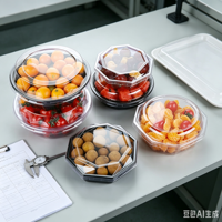Conteneur alimentaire en PET de qualité alimentaire, type clamshell, avec trous de ventilation, boîte en plastique transparente résistante à la pression pour fruits frais