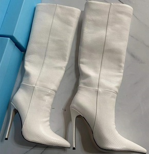 Bottes hautes sexy à bout pointu pour femmes, imprimé animal, grande taille 48, bottes habillées d'hiver pour femmes, talon fin et haut - Product Image 6