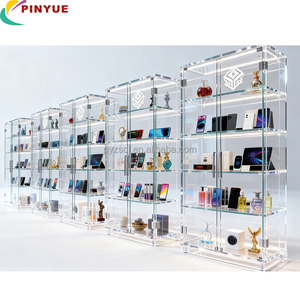 Chống bụi Countertop hộp lưu trữ Cube tổ chức lắp ráp tùy chỉnh cắt chế biến nhiều lớp rõ ràng <span class=keywords><strong>Acrylic</strong></span> hiển thị trường hợp - Product Image 2