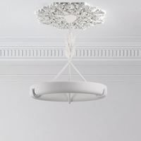Lustre suspendu moderne personnalisable en plâtre, design circulaire, fait main, grand modèle pour intérieur