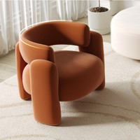 Fauteuil individuel de luxe moderne en velours durable avec repose-pieds, design confortable pour chambre, salon, hôtel, fauteuil d'appoint de loisirs