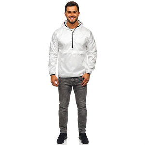 2026 Street Style Windbreaker Jacket Autumn Outerwear Stand Collar Canvas Memory Fabric Kangaroo Pocket Zipper Closure Man - Product Image 1