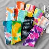 Chaussettes personnalisées tie-dye antidérapantes, colorées, tendance, décontractées, OEM ODM, logo personnalisé, 100% coton, fabricant