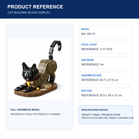 Ensemble de blocs de construction personnalisés pour chat, 1117 pièces, modèle félin DIY à assembler pour adolescents de 14 ans et plus, jouet cadeau OEM avec emballage personnalisé