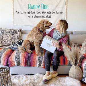 Büyük beyaz çiftlik tarzı Metal köpek maması saklama kabı sevimli dekoratif kapak ile evcil hayvanlar için yüksek kalite kedi maması Bin hediye - Product Image 3