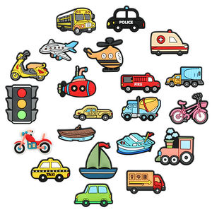 Logo personalizzato zoccolo cartone animato auto <span class=keywords><strong>barca</strong></span> aereo 3D Anime pantofole decorazioni <span class=keywords><strong>accessori</strong></span> PVC Designer scarpe Charms - Product Image 1