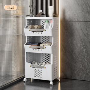 3-слойная Пластиковая Складная детская книжная полка с колесами - Product Image 1