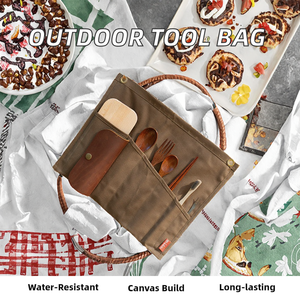 Chuanyeren étanche huile cire toile sac à outils pour Camping Bushcraft sac à dos externe couverts personnalisé usine en plein air - Product Image 2