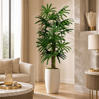 Palmier Rhapis Artificiel Grand Format, Plante Tropicale Artificielle en Pot pour Décoration Intérieure Maison, Hôtel, Bureau