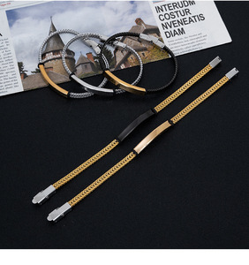 Nouveau bracelet tendance pour homme, style hip-hop punk, en acier titane, fabrication sur mesure, cadeau gravé, bracelet en acier inoxydable, vente en gros - Product Image 6