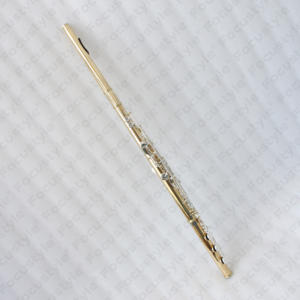 Profissional Concerto Flauta Preço Fábrica Flauta Música Instrumento Gold Brass Body 925 Lip Plate Flauta Instrumento - Product Image 3