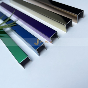 Profilé décoratif en acier inoxydable 304 en forme de U EX473, finition PVD couleur, pour design d'intérieur de luxe - Product Image 3