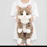 Mignon réaliste couché chat en peluche jouet pour enfants couette compagnon câlin dormir poupée cadeau d'anniversaire pour les filles chat