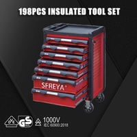 HENITUER S691-198 198PCS Outils isolés haute dureté multifonctionnels testés à 10000V, ensemble d'outils isolés 198PCS