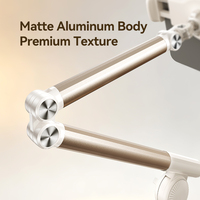 Nouvel arrivage : Support de sol pour tablette mobile L63, rotation à 360°, bras télescopique en aluminium mat, flexible, étanche, couleur or crème, 12.9 pouces