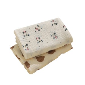<span class=keywords><strong>Couverture</strong></span> en mousseline de coton biologique douce et respirante pour bébé nouveau-né - Product Image 5