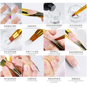 Kit de 6 poudres à tremper pour nail art, poudre miroir 3D à effet cristal, outils d'extension à paillettes pour manucure - Product Image 4