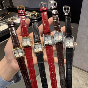 Reloj de Pulsera de Cuarzo para Mujer, Marca H, de Lujo, Retro, con Correa de Cuero, Acero Inoxidable 316L, para Negocios, Elegante, Pequeño, en Caja - Product Image 1