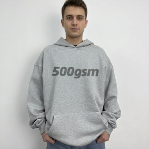 Sudadera con Capucha para Hombre, Oversize, de Felpa Francesa de 500 g/m², Personalizable, Lisa, Sencilla, con Bolsillo, de Fabricante - Product Image 1