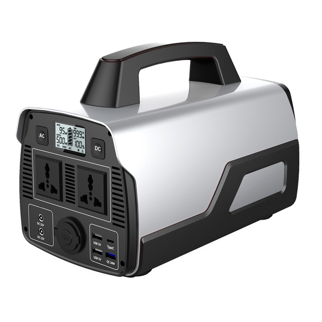 Portable Solar Power Station with 600w Pure Sine Wave Inverter 518wh Lithium Battery AC Adapter Car Charger 50hz 60hz 110v 220v