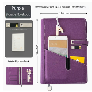 Set de Libreta Creativa Multifuncional para Conferencias de Negocios, con Banco de Energía Portátil, Personalizable con Impresión UV de Marca - Product Image 2