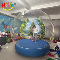 Globe de neige gonflable géant de taille humaine, dôme transparent pour cabine photo de Noël