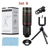 Objectif Téléobjectif Optique 18x pour Téléphone Portable avec Mini Trépied et Zoom 64X