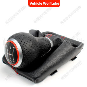 Pareo – pommeau de levier de vitesse en cuir, 6 vitesses, coutures rouges, pour Volkswagen Audi A4 B6 2002 – 2009, conception ergonomique - Product Image 3