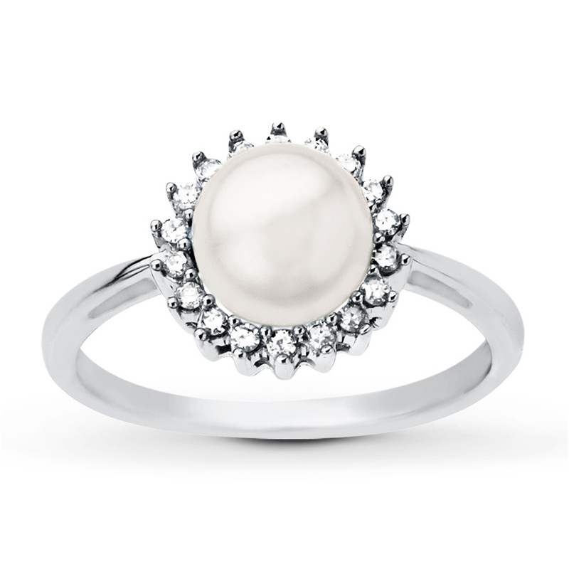 Logo Customized Vintage Solitaire Pearl Wedding