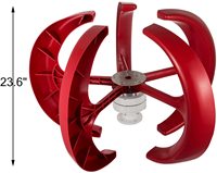 Éolienne à axe vertical de 100W en forme de lanterne, rouge, pour usage domestique extérieur, vente en gros de Chine