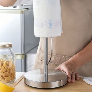 Convenient Metal <b>Standing</b> Paper <b>Towel</b> Holder with Roll-On Design for Kitchen and Bathroom Countertops - Product Image 3