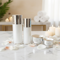 Ensemble d'emballages cosmétiques de haute qualité, forme ovale, 60 ml et 120 ml, bouteilles de lotion et pots de crème personnalisés en couleur