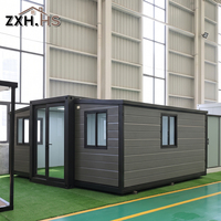 Abri modulaire fiable et structure stable, maison préfabriquée pliable en conteneur