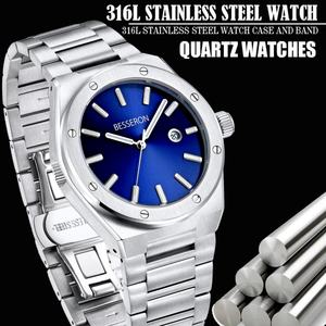 Reloj de Cuarzo de Acero Inoxidable Besseron para Hombre, con Logotipo Personalizado de Fábrica, Reloj de Pulsera de Lujo, Manecillas Luminosas, Resistente al Agua, a la Moda - Product Image 3
