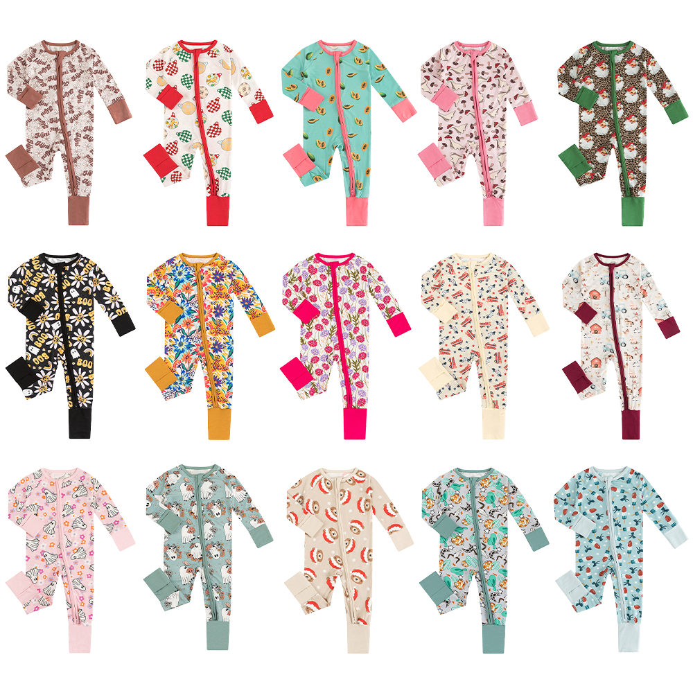 High Quality Wholesale Shanghai Long Sleeve Knit Baby Sleepwear Sleepers Romper Bamboo Pajamas For Girl Boys Newborn Clothes