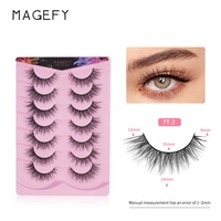 MAANGE Vente en gros 7 paires de cils en fibre synthétique 3D Faux vison à bande complète, longs et vaporeux, moelleux, aspect naturel