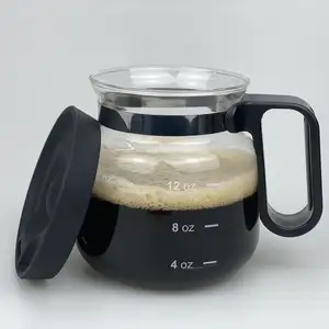 Tiny Carafe Style Kid Mini Borosilicate Glass Silicone Sip Lid Cute Mocha Cafe Cup Camping Coffee Pot Mug