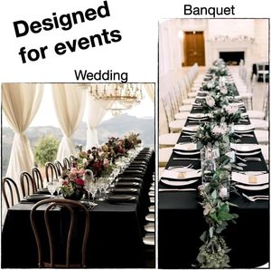 8ft Rectangular Woven Polyester <b>Tablecloths</b> Elegant Waterproof Customizable Wedding Party Outdoor Decor - Product Image 3