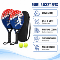 Ensemble de raquettes de padel pour 2 joueurs, kit complet comprenant 2 raquettes, 2 balles et un sac de transport, pour débutants