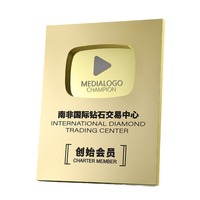 Meilleure vente Plaque métallique personnalisée Récompense YouTube Style trophée YouTube Plaque métallique pour événements annuels